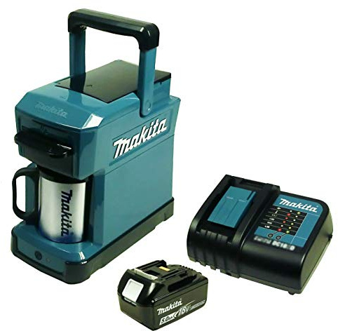 Makita DCM 501 Akku-Kaffeemaschine mit Akku 5 Ah und Ladegerät
