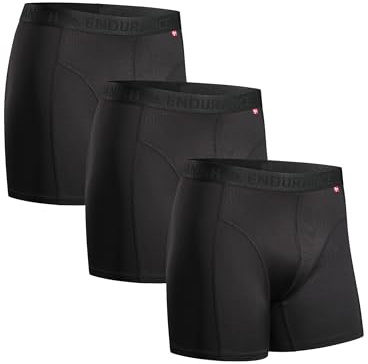 DANISH ENDURANCE 3er Pack Sport Boxershorts Herren, Mit regulärem oder langem Bein, Schwarz, XXL