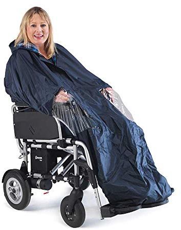 NRS Electric Wheelchair Power Chair Cape - Waterproof and Cotton Lined, full length