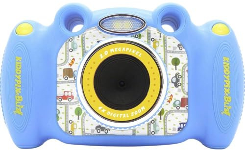 Kiddypix 'Blizz' Kinderkamera mit Webcam-Funktion, gummierte Außenseite, Integrierte Spiele, Blau
