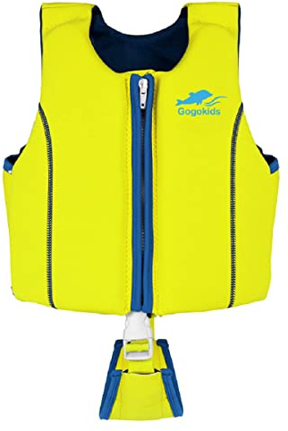 Schwimmweste Kinder aus Neopren, Schwimmjacke Schwimmlernweste für Jungen Mädchen Schwimmen Badeanzug Schwimmende Bademode Schwimmweste Baby 2-4 Jahre, Gelb1