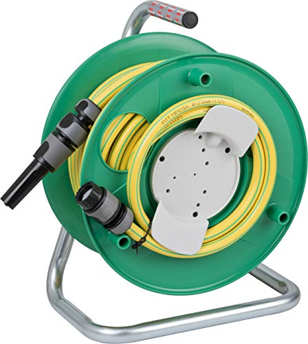 Brennenstuhl Hose Reel with 20m Water Hose (Spraying Nozzle, waterstop, top Connector), Portable Water Hose Reel for Outdoors, Hose Colour: Green