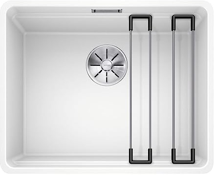 BLANCO ETAGON 500-F | Granitspüle aus SILGRANIT weiß | [52,7x42,7x21,2 cm] | für 60 cm breite Unterschränke | Systemkonzept mit vielseitig verwendbaren ETAGON-Schienen