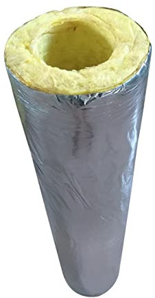 TRGCJGH Lana De Vidrio, Casquillo Aislante Térmico, Tubo De Vapor Lana De Roca Aislante Térmico, Recubierto con Papel De Aluminio,6.2 * 2in