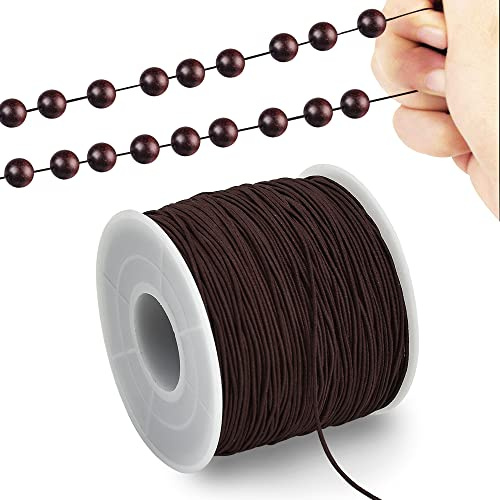 TONIFUL Kumihimo - Cordón elástico para pulseras y bisutería, 1 mm x 100 m, color marrón