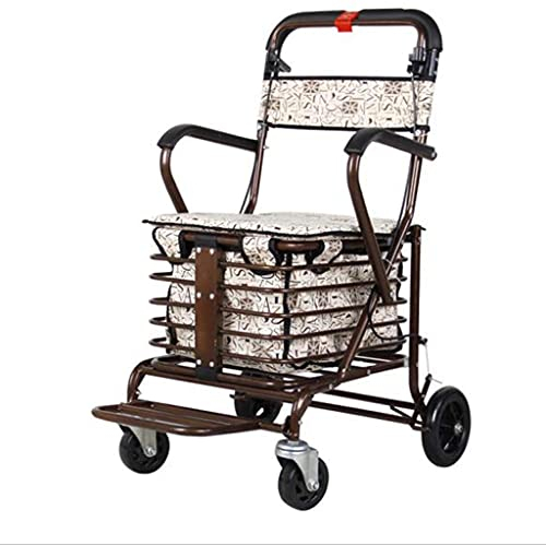 ANIFM Selbstfahrende Gehhilfen, Rollatoren/Gehhilfen Gehhilfe-Rollator/Gehhilfe/Gehhilfe-Rollator für ältere Menschen, Einkaufswagen/Wagen für ältere Menschen, tragbare rote Schnalle o Comfortable