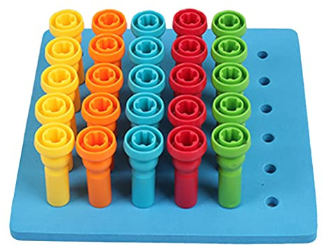 Chrees Stecktafel-Spielzeug für Kinder, Berufe, feinmotorisches Spielzeug, Farbsortierung, Schnürung, Vorschule, Lernspielzeug für und Mädchen