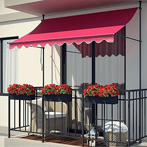 MKYOKO Einziehbare Markise, Balkon Markise, Ohne Bohren, Balkon Markise Ohne Bohren, Markise Wasserdicht (Color : B, Size : 350cm/11.5ft)