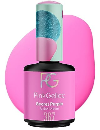 Pink Gellac Gel Nagellack UV, Veganes Nagelgel - 367 Secret Purple 15 ml | Gelnagellack für UV Lampe, Einfache Anwendung Nail Polish für 14 Tage Salonqualität, Gellack Made in Holland