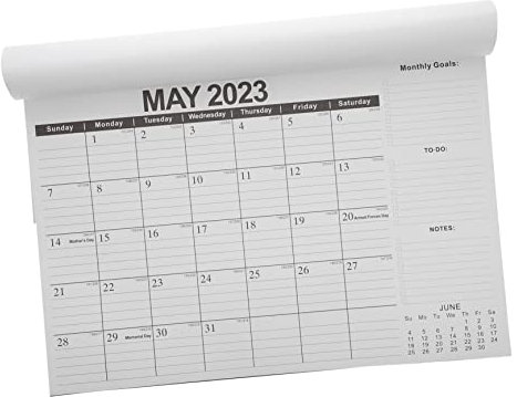 MAGICLULU Englischer Wandkalender Mit Jahresplan Praktischer Tischkalender Für Büro Und Zuhause Für Planung Und Organisation Stilvolles Design Schwarz