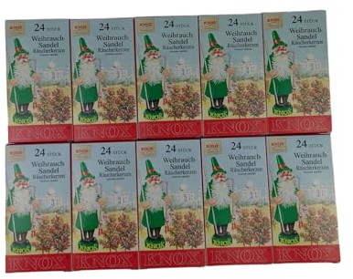 Sparpack Knox Räucherkerzen 10x Weihrauch-Sandel Größe M Räucherkegel 013130