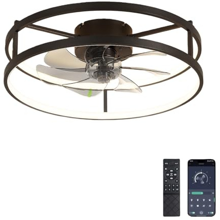 EKDADL 50CM Deckenventilator mit Beleuchtung und fernbedienung&APP Dimmbares LED-Beleuchtung,Leiser DC-Motor,1/4/8H-Timer outdoor ventilator deckenlampe