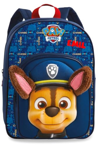 Kinderrucksack Paw Patrol Hunde Jungen Mädchen - Personalisiert mit Namen - Freizeitrucksack Kindergarten Kita mit 3D Plüschohren - 8L