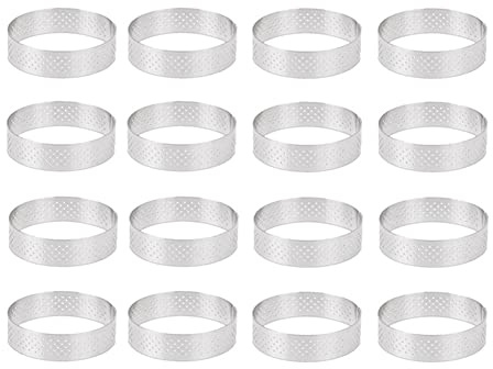 Puooifrty Lot de 16 moules à tartelettes en acier inoxydable 8 cm