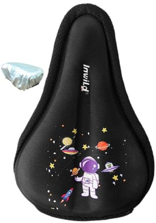 Ronyme Kinder Fahrradsitzkissenbezug Kinder Fahrradsitzbezug Jungen Mädchen rutschfest Weich Bequem Schwarz Kinder Fahrradsitzkissen, S Astronaut