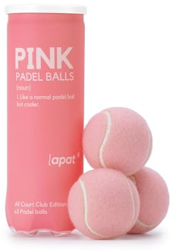 LAPAT Palline da Padel - 3 Palline da Padel Presurizzate, Pallina Ideale per Giocatori, Allenatori e Club - Alta Visibilità e Idonea per Competizioni (Rosa, Confezione da 1 Barattolo)
