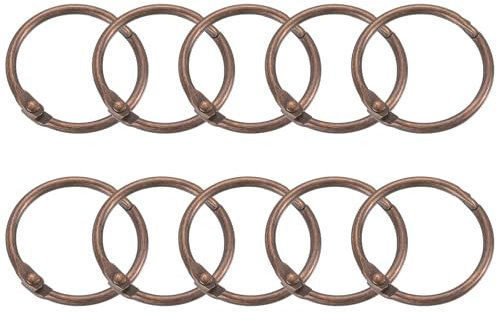 QUARKZMAN Ganchos para Cortina de Ducha, 12 Piezas - Anillos Redondos de Acero al Carbono para Cortina de Ducha, Anillas de 1 Pulgada para Barras de Cortina de Ducha (Cobre)