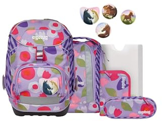 ergobag Schulranzen-Set Pack Set | Ergonomischer Schulrucksack, flexibles 6-teiliges Set für die 1. Klasse Grundschule, geeignet für Mädchen und Jungen