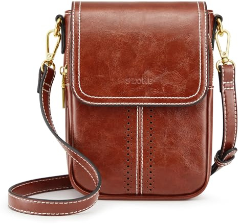 S-ZONE 6.9 Inch Cell Phone Purse Wallet Women Faux Leather Small Crossbody Shoulder Bag with Card Slots