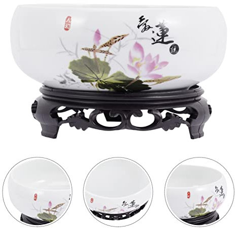 INOOMP Contenitore Rotondo Per Piantare Ciotola Per Piantare Narcisi In Ceramica Per Ninfee Senza Foro Con Base Casuale