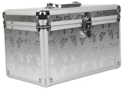 Sharplace Make-up-Zugkoffer, Schminkkoffer, Aluminiumlegierung, stoßfest, Mehrzweck-Werkzeugkoffer, Kosmetik-Aufbewahrungsbox für reisende Visagisten
