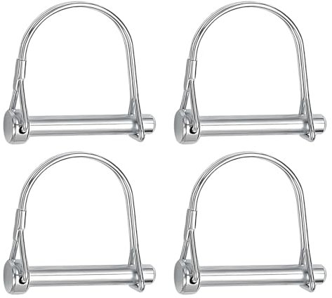 SMLOPLOM Rohrklappsplinte, 4 Stück Sicherungsstift, M8x70mm Klappsplint, Federstahl Splinte aus Kohlenstoffstahl, Sicherungsbolzen für Anhänger, Silber