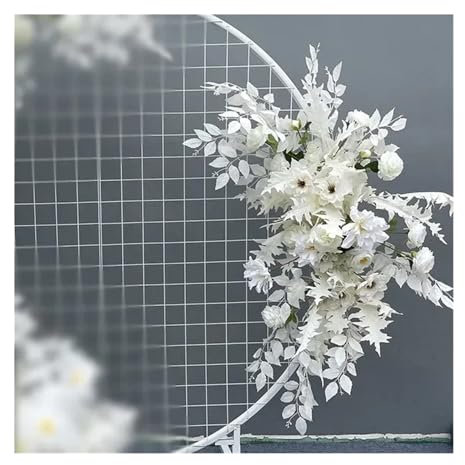 YDYAENIO Wedding Flower Simulation Artificia Silk Flowers Arch Round Pavilion Art Window Decoration Wedding Props for Wedding Ceremony Reception(Color4 M)