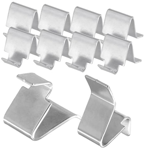 DOITOOL Cremagliera per Mensole in Ferro 10 Pezzi Clip Supporti per Scaffali Armadi in Metallo Argento, Struttura Semplice e Pratica, per Applicazioni in Famiglie e Librerie