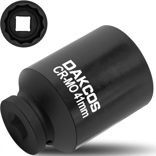 DAKCOS SW 41mm Vielzahn Nuss Schlagschrauber Nuss Kraft Stecknuss | Antriebswellen Werkzeug | 12 Kant | 12,5 mm (1/2) | CR-MO