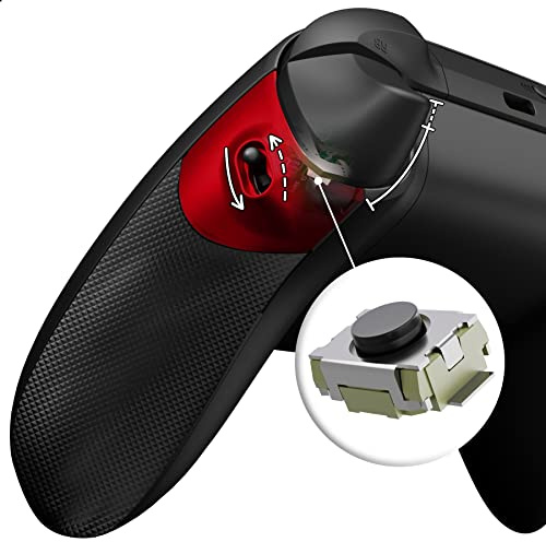 eXtremeRate Flexor Clicky Rubberized Side Rail Grips Trigger Stop Kit for Xbox Series X & S Controller, Ergonomic Trigger Stopper Handle Grips for Xbox Core Controller - Diamond Textured Scarlet Red