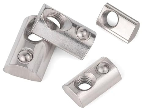 Einschraubbare Feder-T-Muttern, 10/20/50/100 Stück T-Federmuttern der Serie 20 for Einrollen M3-M6 for 2020 Aluminiumprofile mit Nut(M5-50pcs)