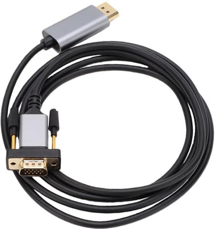 DisplayPort to VGA Cable 2m Male to Male High-Performance Adapter for Projectors and Monitors Gold Plated Connector