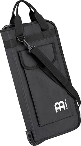 Meinl Percussion Drum Stick Bag with Extra Outside Pocket and Floor Tom Hooks – for Mallets, Brushes and Accessories, Black, Standard (MSB-1)