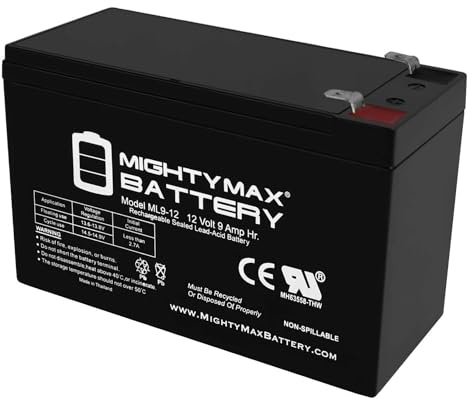 ML9-12 - 12 Volt 9 AH, F2 Terminal, Rechargeable SLA AGM Battery,Pack of 1