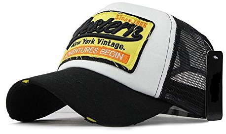 Trucker Mesh Baseballcap Western New York Distressed Snapback Vintage Used Look Retro Sommer Oldschool Kappe Mütze Cap Schirmmütze Basecap