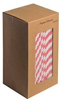 We Can Source It Ltd – Red and White Striped Paper Drinking Straws 8 Inch – Durable Thick Paper Straws for Cocktails, Juice, Birthday Parties, Christmas – Food Safe & Long Lasting - Pack of 250