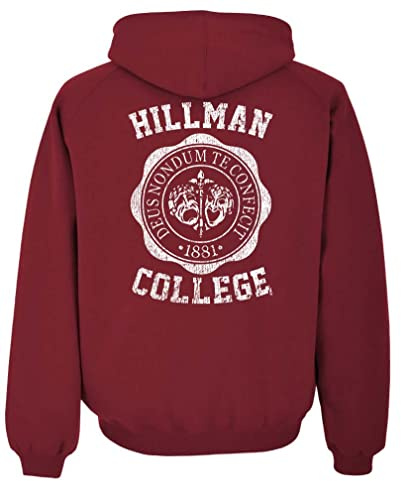 The Goozler Hillman College Back Print v2 - HBCU Retro - Fleece Pullover Hoodie (XL, Maroon)