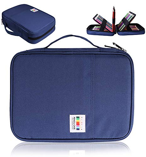 AYVANBER Estuche para lápices de Colores con 220 Ranuras Soporte para bolígrafos Gel Bolsa organizadora Impermeable Estuche para lápices Pintura para Artistas marcadores Plumas Acuarela (Azul)