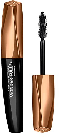 Manhattan Wonder’Full Mascara, Fb. 001 Extreme Black, Tiefschwarze Wimperntusche für ausdrucksstarkes Volumen, 11 ml
