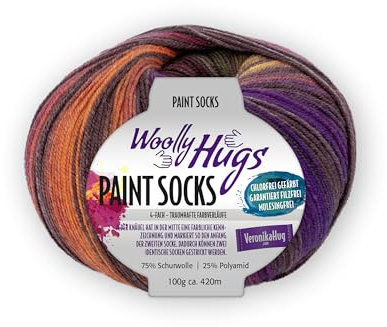 Woolly Hugs Paint Socks 100g 208 - royal/türkis