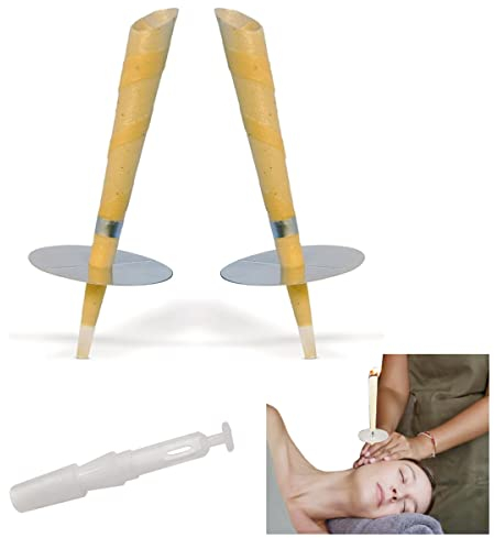 Setablu - Ear Cleaning Candles | Beeswax & Natural Cotton | Protective Disc & Stop Drop | Relaxation & Sleep Support | Eases Blockage & Itchy Ears | 2 Pieces