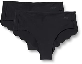 Sloggi Damen Unterhose Zero Modal 2.0 H Hipster, Modal, 2-Pack, M, Schwarz