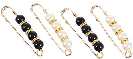 Yardenfun 4 Stück Sicherheitsbroschen Pin Für Schals Perlen Dornschnallen Aus Langlebigem Material Bekleidungszubehör Für Seidenschals Und Kleidung Geeignet Für Hochzeiten Partys Damen