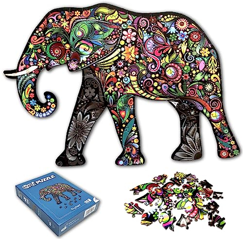 Universal Castle Animal Shaped Jigsaw Puzzles Collection for Adults and Kids, Animals and Decoration Themes Education, Family Fun Activity (Elephant)