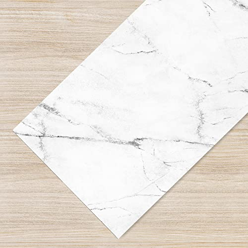 IlGruppone Tappeto Cucina Antiscivolo Made in Italy Passatoia Antimacchia Multiuso Corridoio Soggiorno Lavabile in Lavatrice - 50x300 - Marmo White