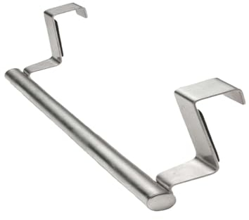Intirilife Handtuchhalterung aus Edelstahl - 23.5 x 5 x 6.5 cm - Handtuch Stange Halter zum einhängen in Silber zum Aufhängen von Küchen- oder Badezimmerutensilien an Türen oder Schränken