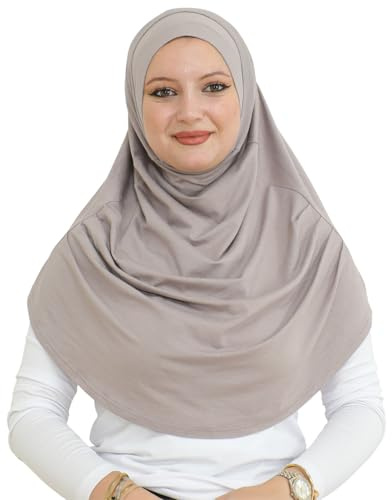 Prien Hijab för kvinnor | muslimska turbanlån | mjuk halsduk för bön | lång mössa | Islamiska kläder, Abaya jersey | Ramadan-bönklänning, Mawlid, Hajj, Klart mink, One Size