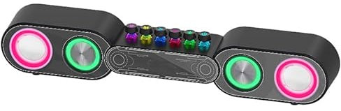 Altavoces para computadora para juegos, altavoces dinámicos RGB para juegos con subwoofer, altavoz de barra de escritorio Bluetooth, para computadoras portátiles, monitores, proyectores, teléfonos, PC
