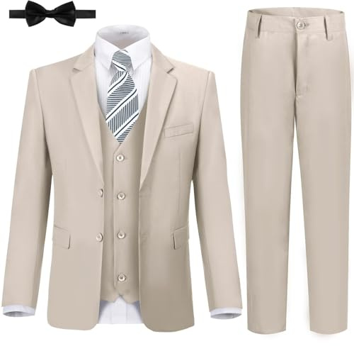 Boys Formal Suits Champagne Kids Tuxedo Suits with Shirt Bow Tie Size 16