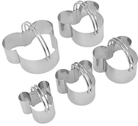 5 Stück Weihnachts-Ausstechformen, Edelstahl-Ausstechformen mit Weihnachtlichem Thema, Schnellverschluss mit Griff Zum Backen